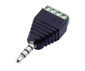 3.5mm hane 4-pol skruvplint @ electrokit