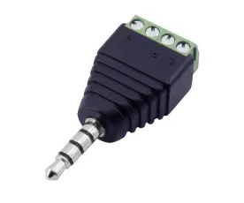 3.5mm hane 4-pol skruvplint @ electrokit