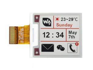 1.54" E-papper display 200x200px svart/vit/röd @ electrokit
