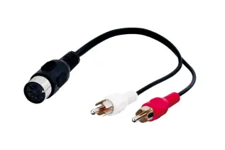 DIN hona till RCA hane adapter stereo 0.2m @ electrokit