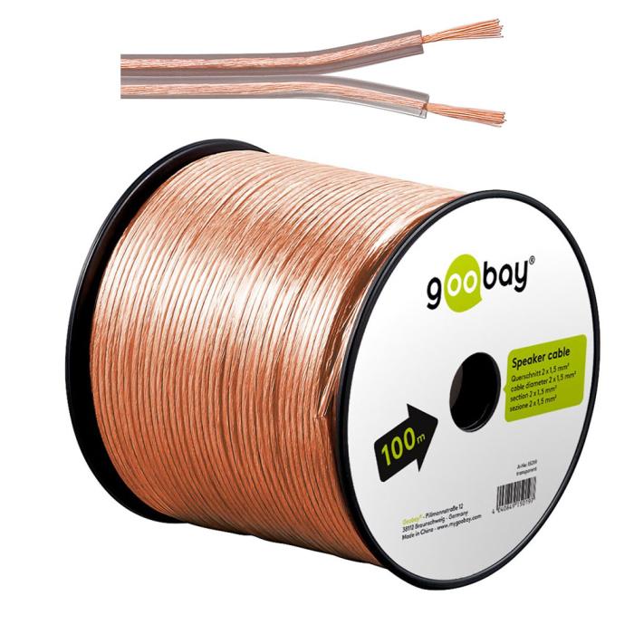 Kabel 2x1.5mm² CCA transparent 100m @ electrokit (1 av 1)