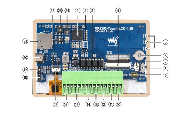 Development Board with RP2350 and 4.3