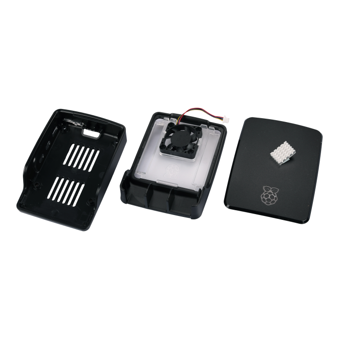 Inbyggnadslåda för Raspberry Pi 5 svart/grå med fläkt @ electrokit (2 av 5)