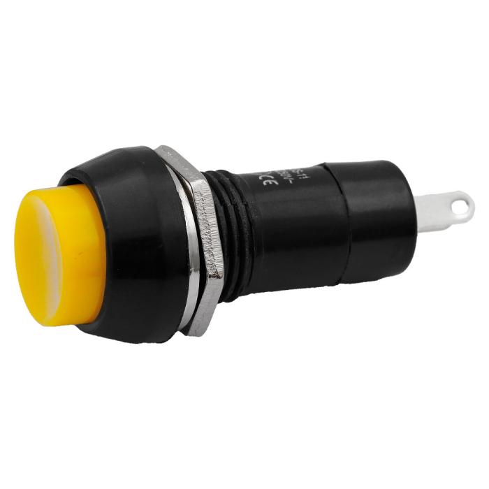 Push button ø12mm 1-p off-(on) yellow @ electrokit (1 of 1)