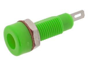 Banankontakt 4mm hona gr&ouml;n 10A @ electrokit