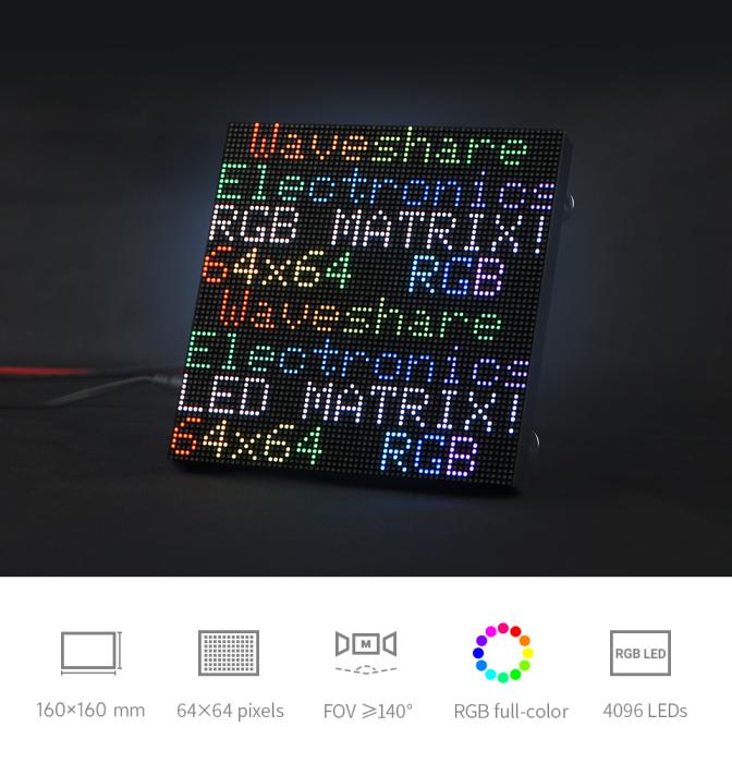 Full-color panel 2.5mm RGB-LED matrix 64x64px 160x160mm P2.5 @ electrokit (3 of 7)