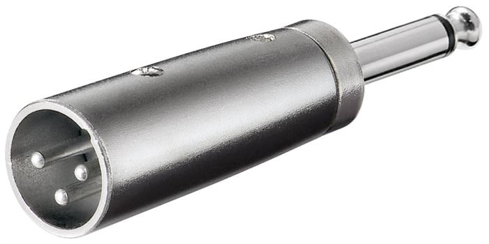 Adapter 3-pol XLR hane till 6.3mm hane mono @ electrokit (1 av 1)