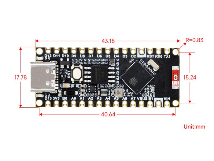 ESP32-S3 utvecklingskort - Nano-kompatibelt @ electrokit (4 av 5)