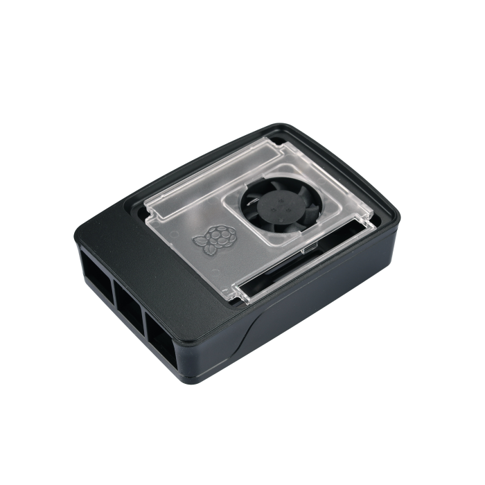 Inbyggnadslåda för Raspberry Pi 5 svart/grå med fläkt @ electrokit (3 av 5)