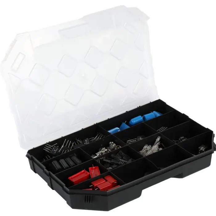 Assortment Box black/clear 284x195x40mm @ electrokit (1 of 3)