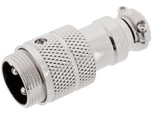 Kontakt GX16 plugg 3-pol kabel @ electrokit