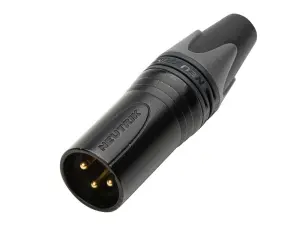 XLR 3-pin male black @ electrokit