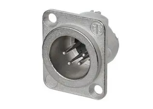 XLR 4-pin male chassi silver @ electrokit