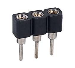 Component socket 1x3 pin turned contacts @ electrokit