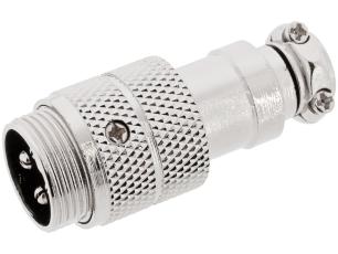 Kontakt GX16 plugg 4-pol kabel @ electrokit