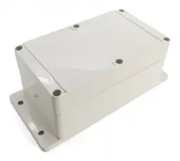 Apparatlåda 74x158x90mm IP65 med fläns grå @ electrokit