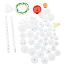 Gear pack - Cog wheels and belts 75 pcs @ electrokit