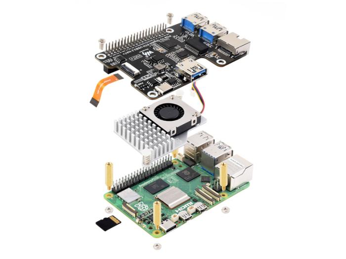 Gbit Ethernet & USB 3.2 HAT for Raspberry Pi 5 @ electrokit (8 of 9)