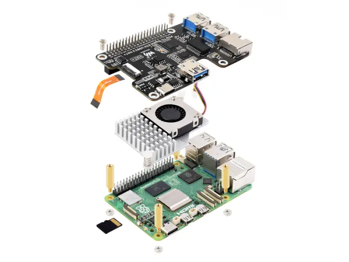Gbit Ethernet & USB 3.2 HAT for Raspberry Pi 5 @ electrokit (8 of 9)