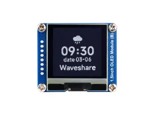 1.5" OLED 128x128px monterad på kort SPI @ electrokit