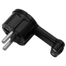 Platt stickpropp 230VAC svart @ electrokit