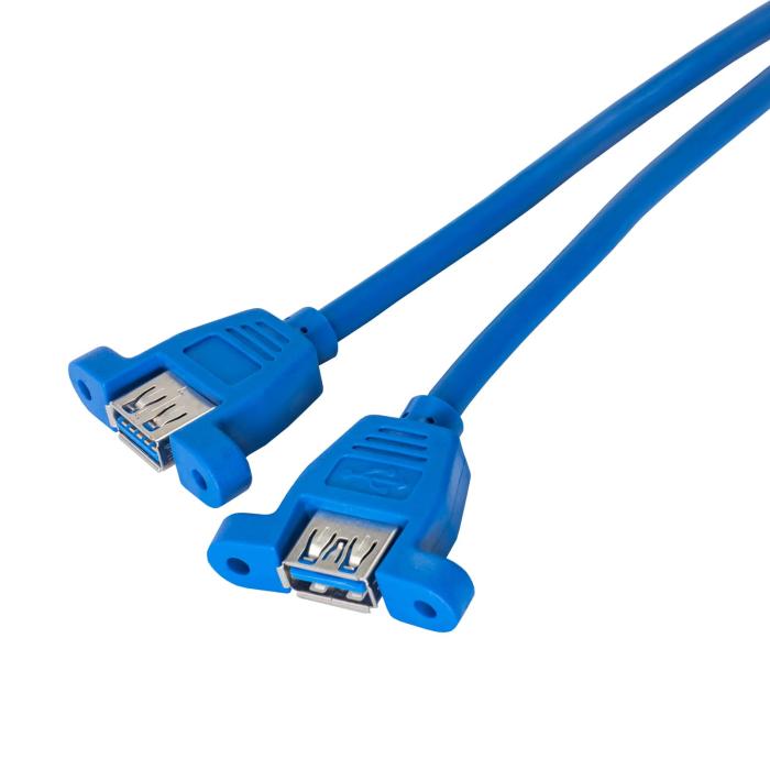 Adapter 2x panel mount USB3.0 to USB 19-pin 0.65m @ electrokit (2 of 3)