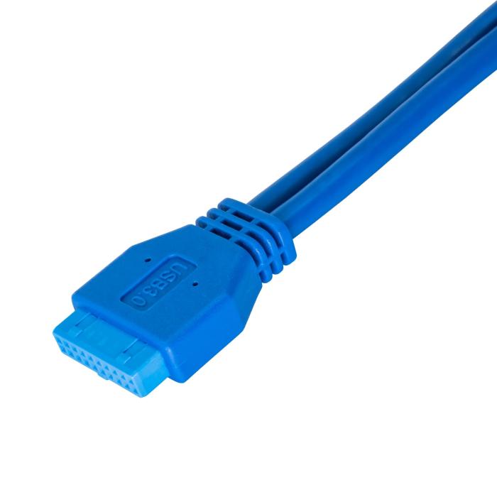 Adapter 2x panel mount USB3.0 to USB 19-pin 0.65m @ electrokit (3 of 3)