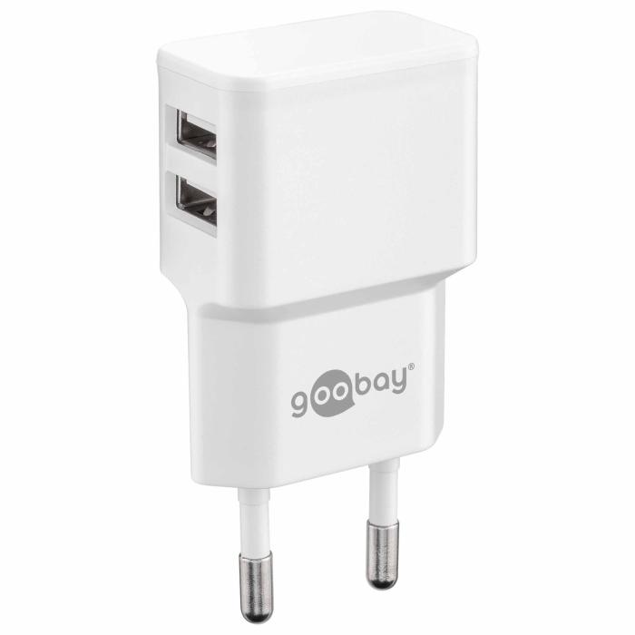 2-port USB-laddare 12W 2.4A för iPhone vit MFi-certifierad @ electrokit (2 av 4)