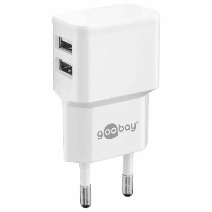 2-port USB-laddare 12W 2.4A för iPhone vit MFi-certifierad @ electrokit (2 av 4)