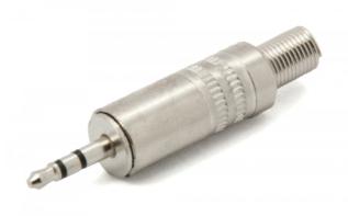 2.5mm hane 3-pol stereo metall @ electrokit