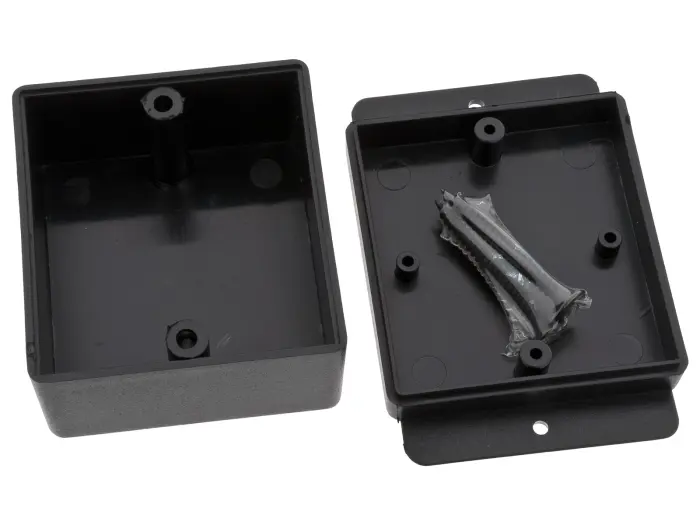 Apparatlåda FB32 60x66x41mm med fläns svart @ electrokit (3 av 3)