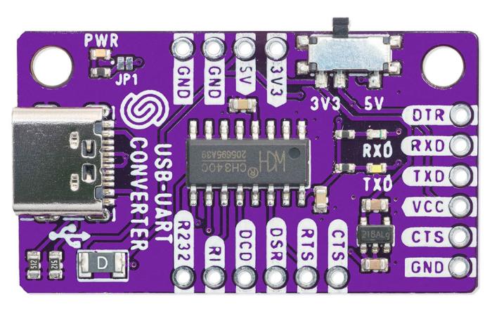 USB-C to UART (TTL) module 3.3/5V 6-pin with flow control @ electrokit (3 of 5)