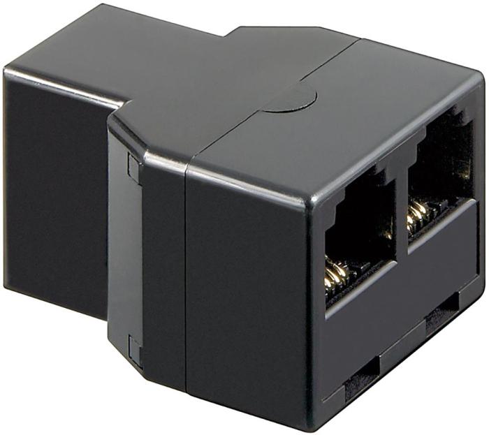 RJ11 förgreningsadapter rak F-F-F @ electrokit (1 av 1)