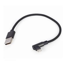 USB-A till Lightning vinklad 0.2m svart @ electrokit