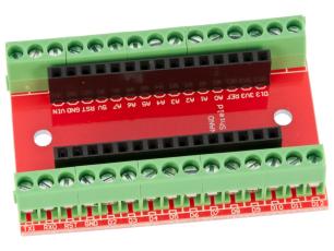 Nano I/O shield med skruvterminaler @ electrokit