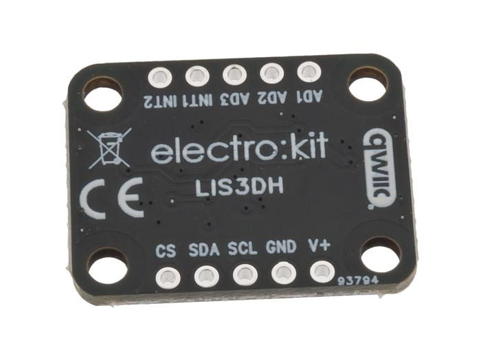 3-axlig accelerometer LIS3DH QWIIC @ electrokit (3 av 3)