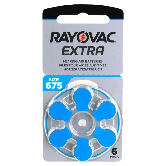 Hörapparatsbatterier 675 Blå Rayovac Extra 6-pack @ electrokit (1 av 2)