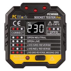 Socket tester with RCD test and voltage meter @ electrokit