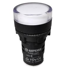 Signallampa LED 230VAC &oslash;22mm vit IP65 @ electrokit