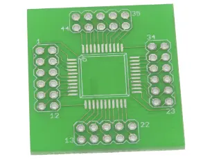 Adapterkort xQFP44 0.80mm @ electrokit