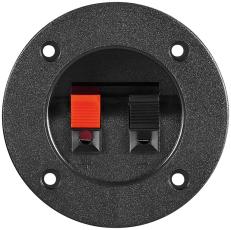 Speaker terminal round 2-pin push terminals @ electrokit