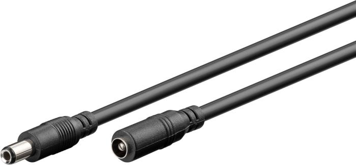 DC förlängningskabel 2.5/5.5mm 1.5m svart @ electrokit (1 av 1)