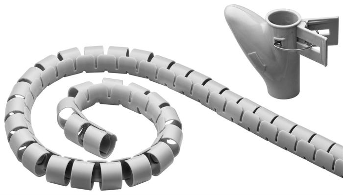 Kabelsamlare spiral 2.5m grå @ electrokit (1 av 2)