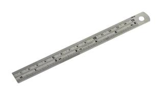 Ruler Stainless Steel inch (6") and mm (150mm) @ electrokit