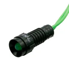 Panelindikator LED ø11mm 230VAC grön @ electrokit