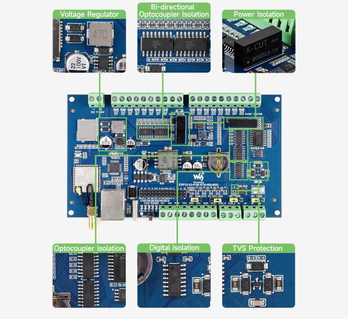 PLC with 8-kanal I/O, ESP32-S3 PoE WiFi @ electrokit (6 of 11)
