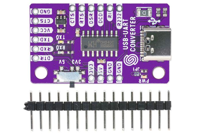 USB-C to UART (TTL) module 3.3/5V 6-pin with flow control @ electrokit (5 of 5)