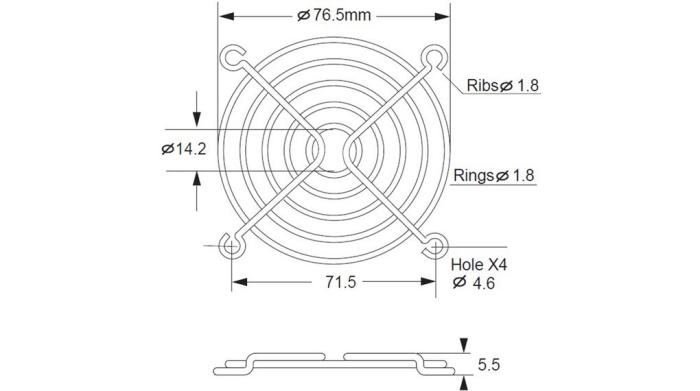 Fläktgaller 80 x 80 mm @ electrokit (2 av 2)