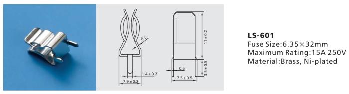 Säkringshållare 6.3x32mm PCB clip @ electrokit (3 av 3)