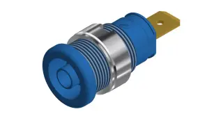 Labbjack chassi &oslash;4mm s&auml;kerhetstyp bl&aring; @ electrokit